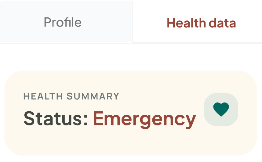 Example of a Catable health risk alert
